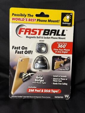 New Fastball Magnetic Ball & Socket Phone Mount BulbHead Dashboard 360 Any Angle